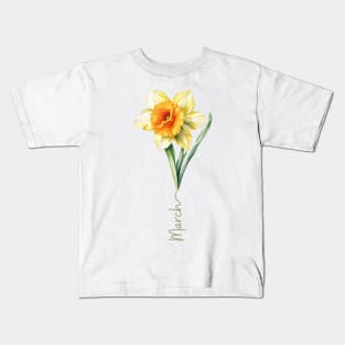 Daffodil - Birth Month Flower for March Kids T-Shirt